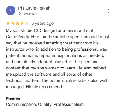 Review from Iris Lavie-Rakach