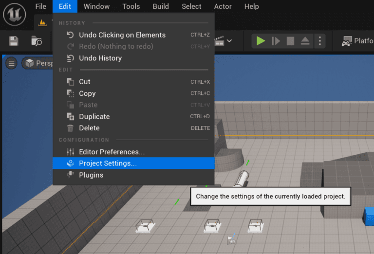 Unreal Engine project overview before packaging