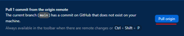 Pulling the latest changes to sync local files with the repository