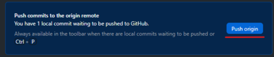 Pushing committed changes to the GitHub repository